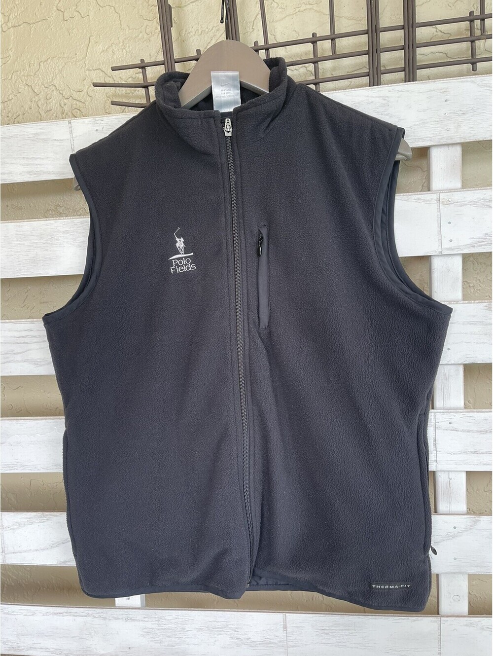 Nike Golf Womens Large Pocket Zip Vest Black Therma-Fit Polo Fields Fleece